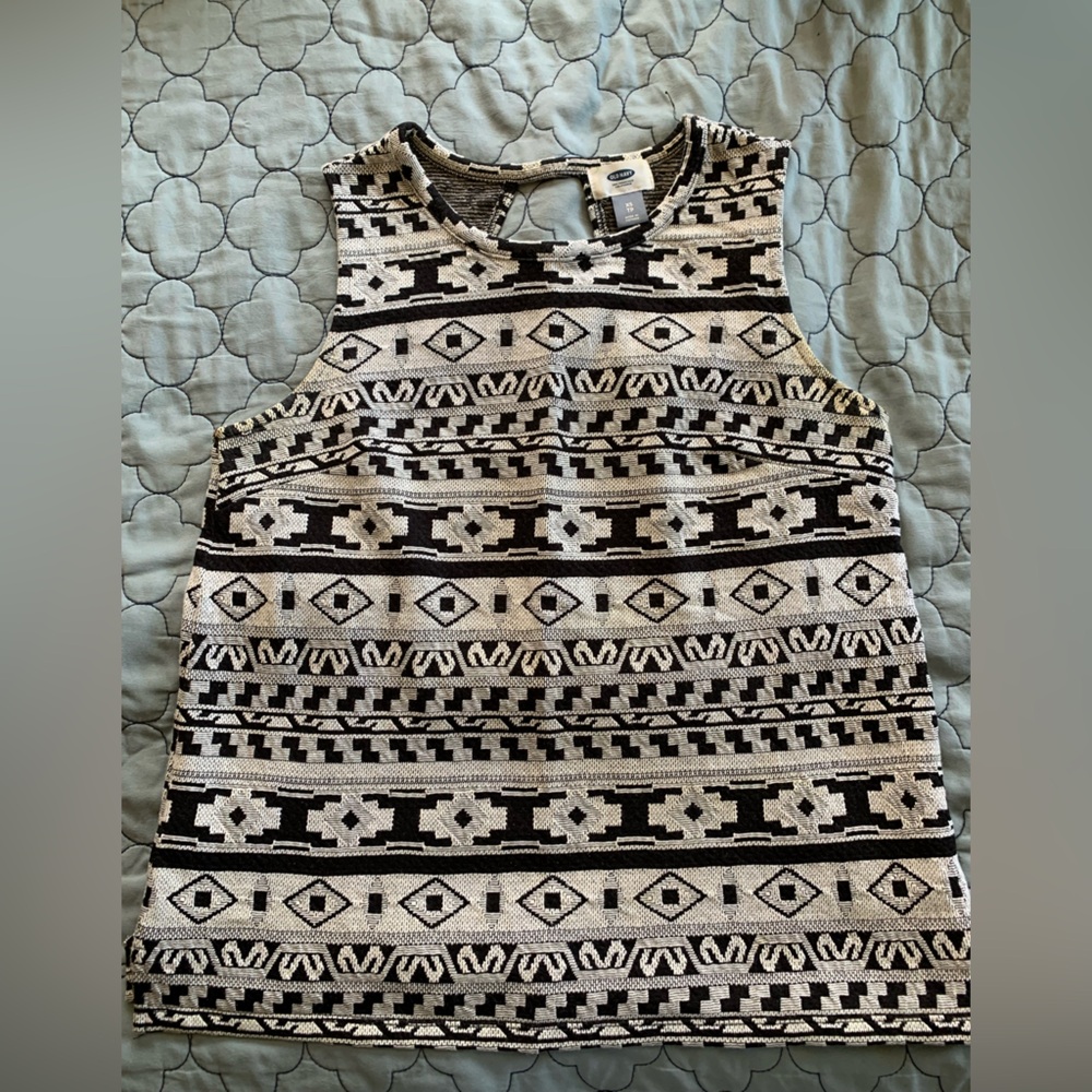 Old Navy black and white Knit Tank Top